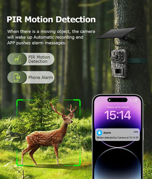 INQMEGA4G Solar Trail Camera 2K Night Vision 5MP PIR Motion Activated - stepyours.com