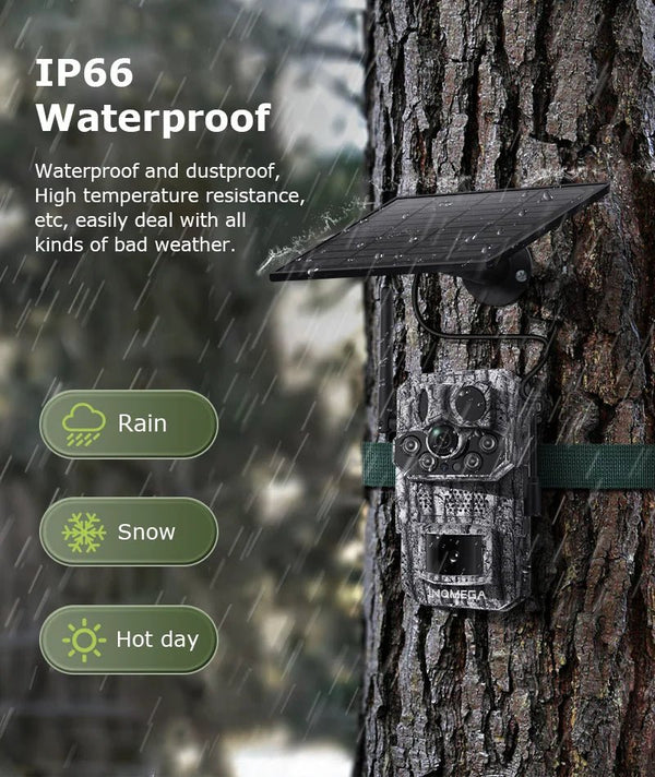INQMEGA4G Solar Trail Camera 2K Night Vision 5MP PIR Motion Activated - stepyours.com