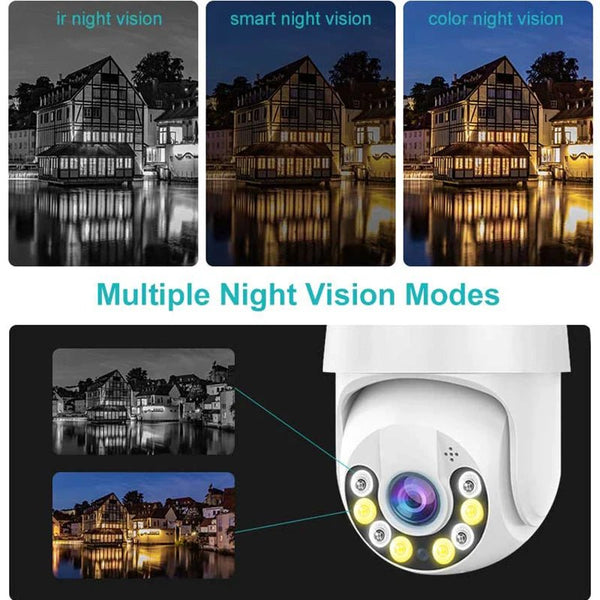 8MP 4K Wireless PTZ Camera AI Auto Tracking Color Night Vision CCTV iCsee - stepyours.com