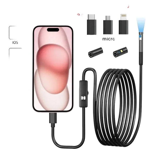 8mm 1080P Car Endoscope Boroscope For iPhone Android Type C - Plug And Play - stepyours.com