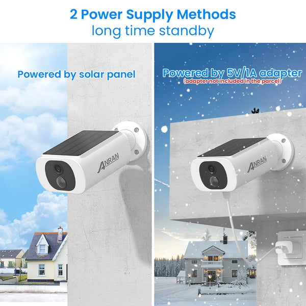 ANRAN Wireless Battery Solar Security Camera Floodlight Color Night Vision by stepyours.com