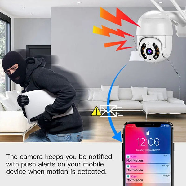 8MP 4K Wireless PTZ Camera AI Auto Tracking Color Night Vision CCTV iCsee - stepyours.com