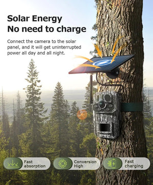 INQMEGA4G Solar Trail Camera 2K Night Vision 5MP PIR Motion Activated - stepyours.com