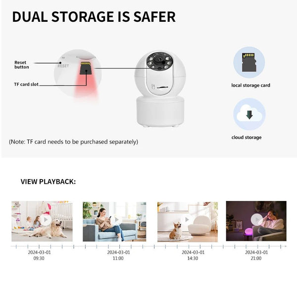 1080P Smart WiFi Pet Monitor Camera With Night Vision And Auto Tracking - stepyours.com