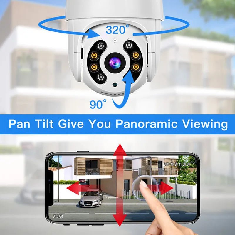 8MP 4K Wireless PTZ Camera AI Auto Tracking Color Night Vision CCTV iCsee - stepyours.com