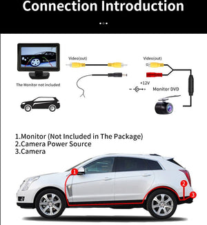 Hippcron Waterproof Infrared Night Vision Rear Backup Camera 170 Degree Parking - stepyours.com