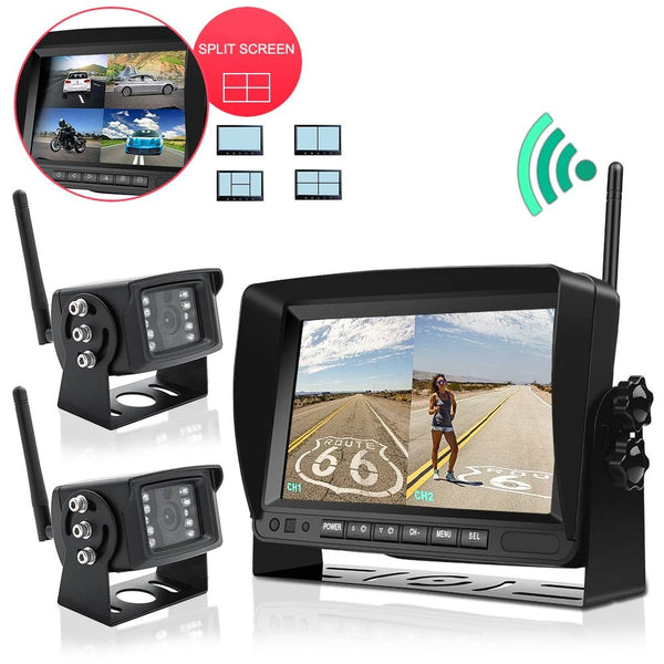 GreenYi 1280x720 HD AHD Wireless Truck DVR 7 Inch Night Vision Backup Camera - stepyours.com