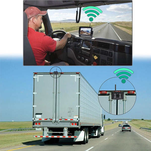 GreenYi 7 Inch 1280x720 AHD Wireless Truck DVR Monitor With Night Vision Camera - stepyours.com