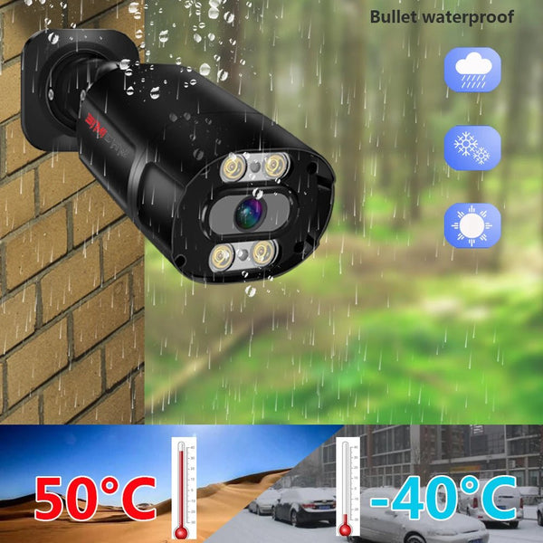 4K 8MP Outdoor Security IP Turret Camera PoE Onvif With Human Detection - stepyours.com