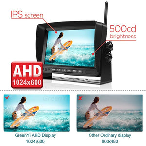 GreenYi 1280x720 HD AHD Wireless Truck DVR 7 Inch Night Vision Backup Camera - stepyours.com