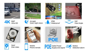 UltraHD 4K Outdoor Security IP Turret PoE Camera - 8MP Color Night Vision - stepyours.com