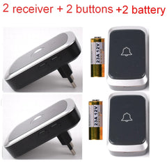 Waterproof Wireless Doorbell AC 100V-240V EU Plug Smart Remote control Door Bell Rings with battery included , plug and play. by stepyours.com