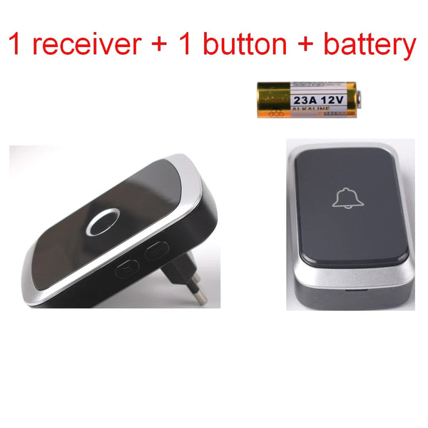 Waterproof Wireless Doorbell AC 100V-240V EU Plug Smart Remote control Door Bell Rings with battery included , plug and play. by stepyours.com