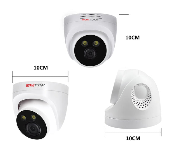 SIMICAM 4K 8MP IP Dome Camera PoE ONVIF Night Vision 150ft Audio H265 CCTV NVR - stepyours.com
