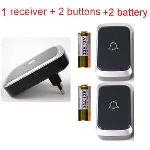 Waterproof Wireless Doorbell AC 100V-240V EU Plug Smart Remote control Door Bell Rings with battery included , plug and play. by stepyours.com