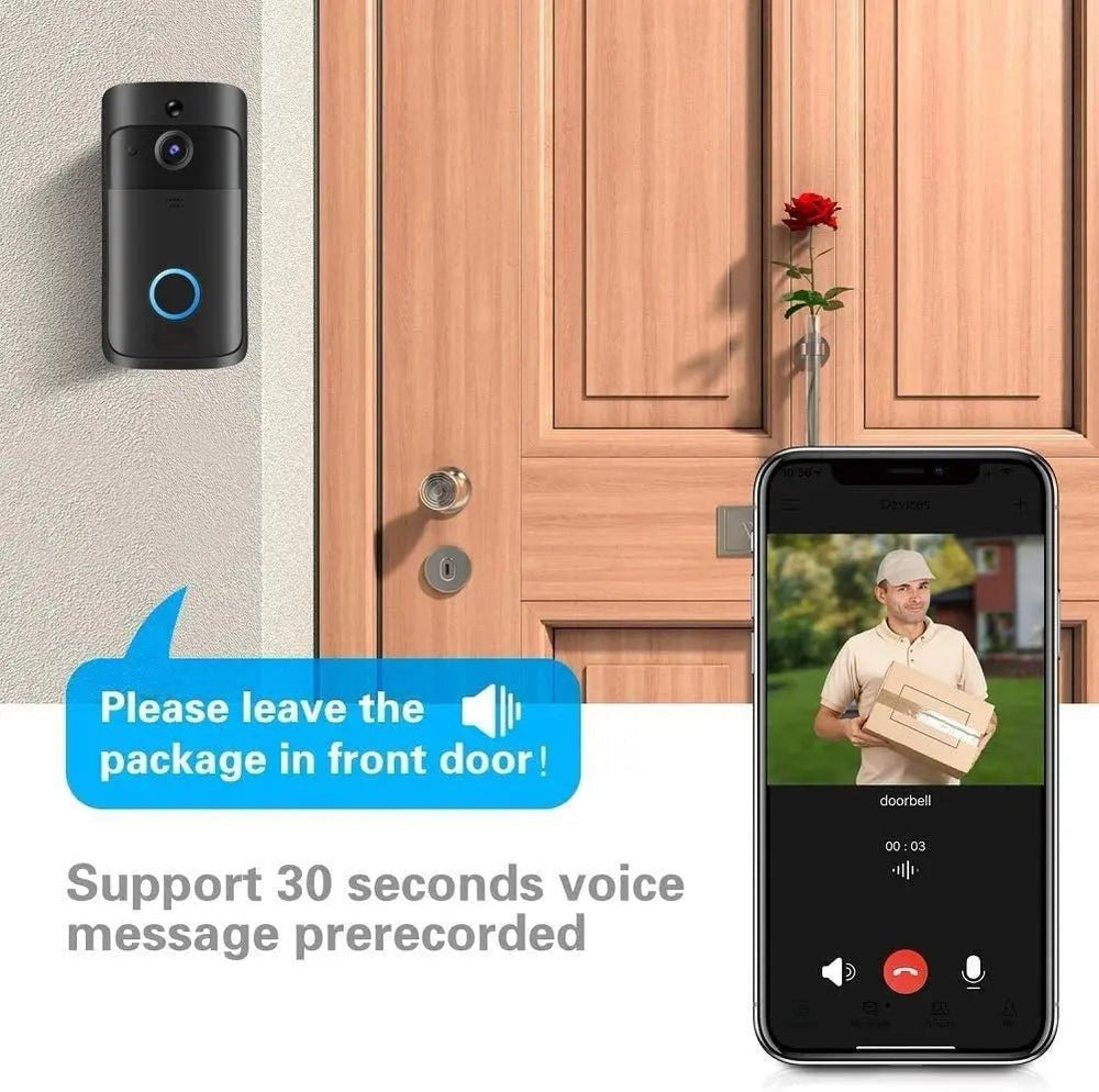 HD Video Doorbell WiFi Night Vision With Motion Alerts - stepyours.com