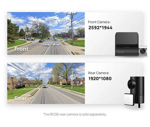 70mai Dash Cam Pro Plus A500S 1944P ADAS GPS 140FOV Front and Rear Cam - stepyours.com
