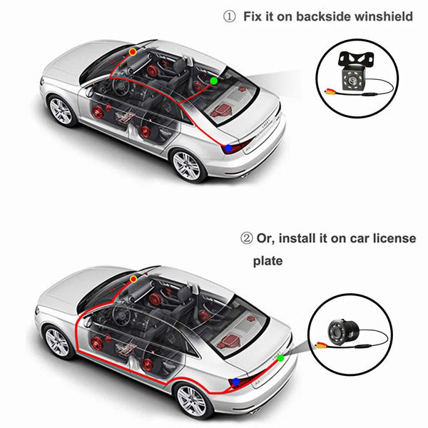 Car Rear View Camera 170 Degree IP68 Waterproof Parking Monitor Night Vision CCD - stepyours.com