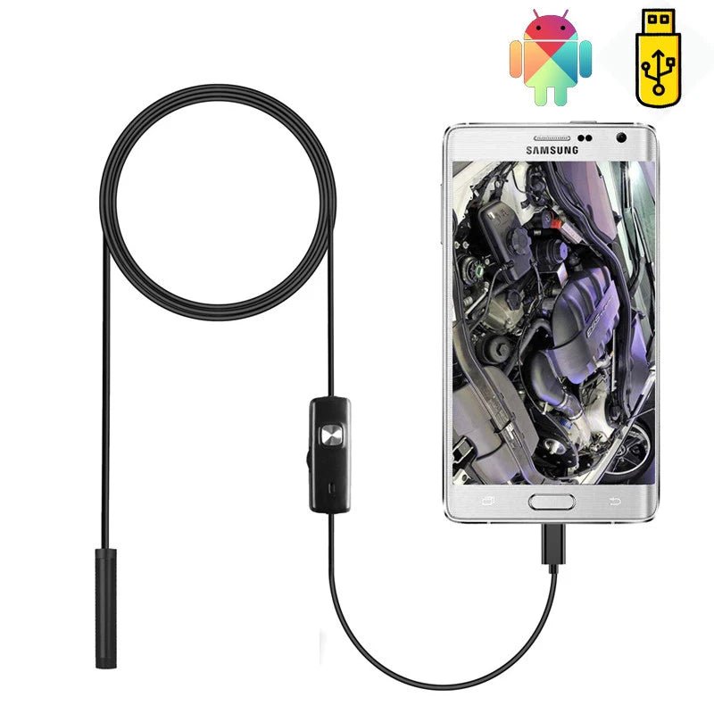 7.0 To 5.5 mm IP67 Waterproof Endoscope Camera - Android Borescope With 6 LEDs - stepyours.com