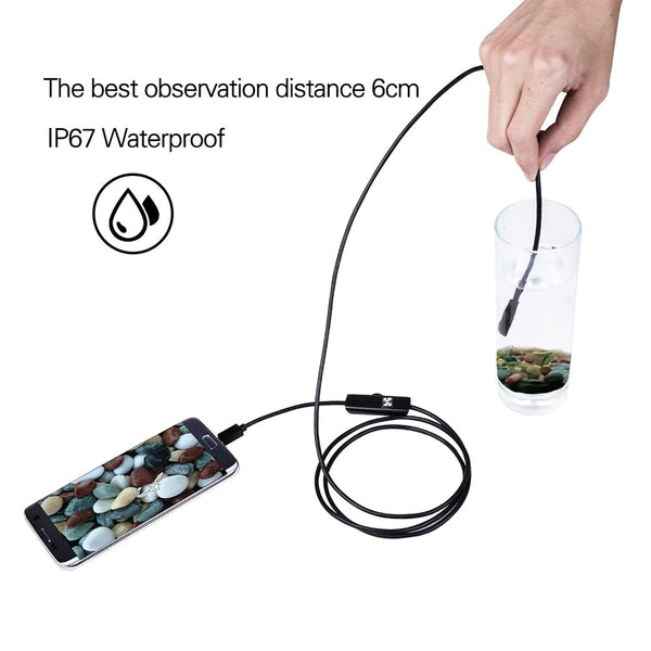 7.0 To 5.5 mm IP67 Waterproof Endoscope Camera - Android Borescope With 6 LEDs - stepyours.com