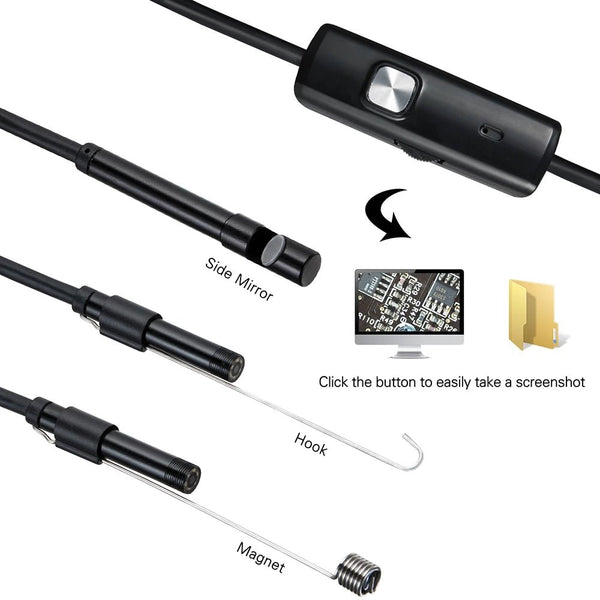 7.0 To 5.5 mm IP67 Waterproof Endoscope Camera - Android Borescope With 6 LEDs - stepyours.com