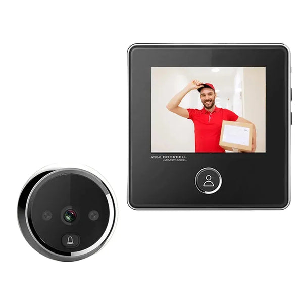 KAK 2.8" LCD Screen Electronic Door Viewer Bell IR Night Door Camera Photo Recording Digital Door Viewer Smart Peephole Doorbell by stepyours.com