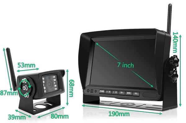 GreenYi 7 Inch 1280x720 AHD Wireless Truck DVR Monitor With Night Vision Camera - stepyours.com