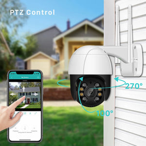 1080P PTZ WiFi IP Camera Outdoor - AI Human Detection 4X Digital Zoom H265 P2P - stepyours.com
