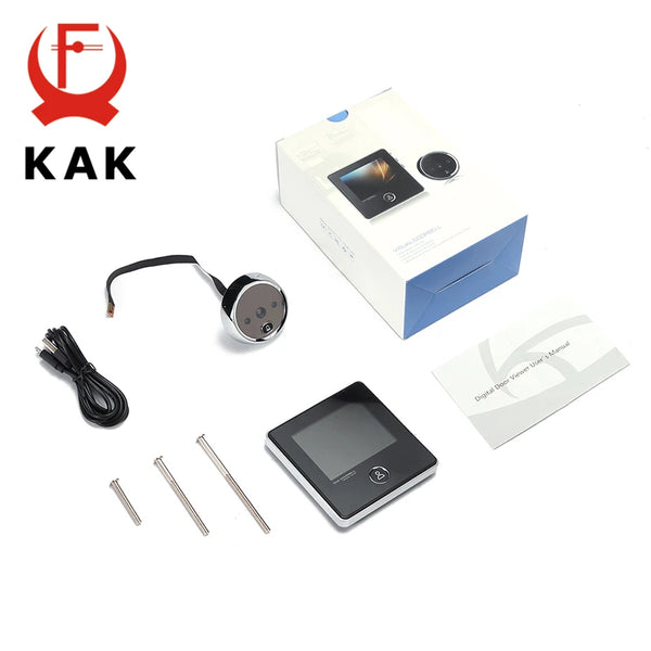 KAK 2.8" LCD Screen Electronic Door Viewer Bell IR Night Door Camera Photo Recording Digital Door Viewer Smart Peephole Doorbell by stepyours.com