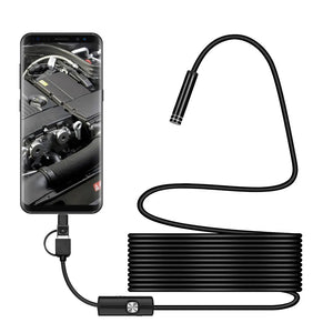 AN98A 8mm Endoscope Camera 1080P USB Borescope 8 LEDs 5M Cable Hooks - stepyours.com