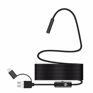 AN98A 8mm Endoscope Camera 1080P USB Borescope 8 LEDs 5M Cable Hooks - stepyours.com