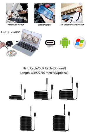 JCWHCAM Type C Endoscope 7.0mm USB C Inspection Camera For Android PC - stepyours.com