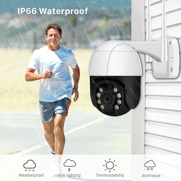 1080P PTZ WiFi IP Camera Outdoor - AI Human Detection 4X Digital Zoom H265 P2P - stepyours.com