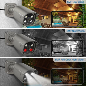 Techage AI PoE 4K Outdoor Security Camera With Two Way Audio For NVR - stepyours.com