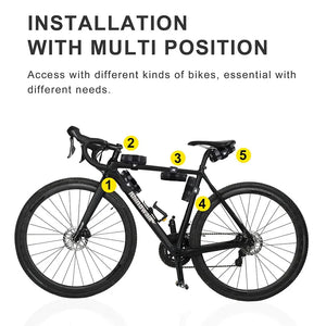 Rhinowalk Bicycle Bag Tool Bag Top Front Tube Frame Bag Burrito Pack Pouch Cycling Accessories Black MTB Bike Rear Tool Kits