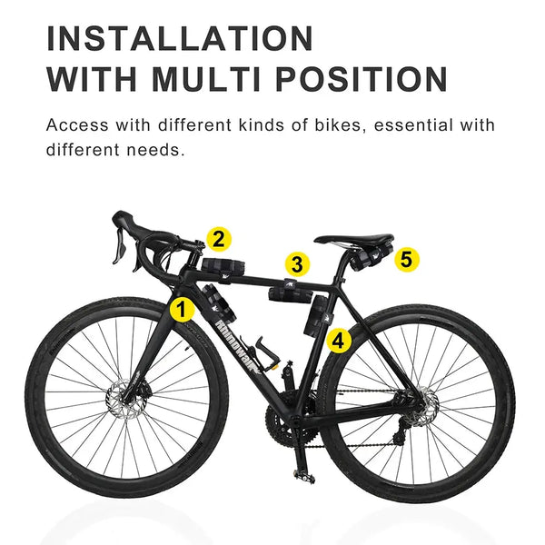 Rhinowalk Bicycle Bag Tool Bag Top Front Tube Frame Bag Burrito Pack Pouch Cycling Accessories Black MTB Bike Rear Tool Kits