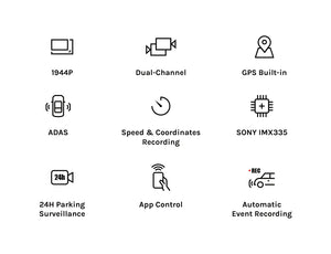 70mai Dash Cam Pro Plus A500S 1944P ADAS GPS 140FOV Front and Rear Cam - stepyours.com