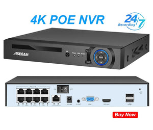 ASECAM 8MP POE IP Camera 4K Outdoor Human Detection CCTV AI Night Vision - stepyours.com