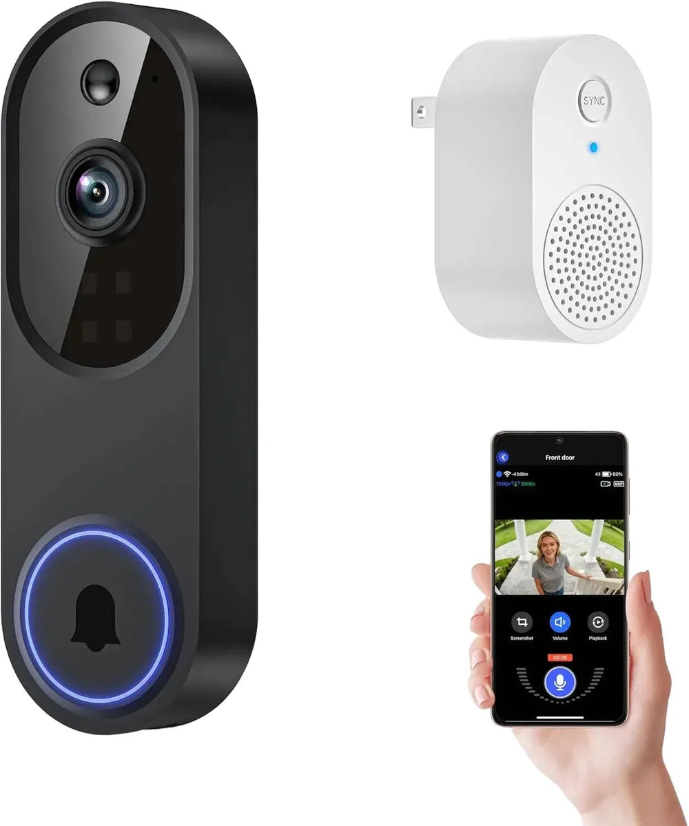 1080p Wireless Doorbell AI Motion Night Vision With Audio - stepyours.com