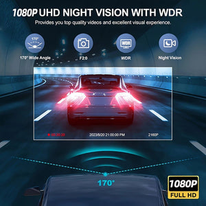 3 Channel 1080P Dash Cam For Cars With WiFi DVR Night Vision Rear View Camera - stepyours.com