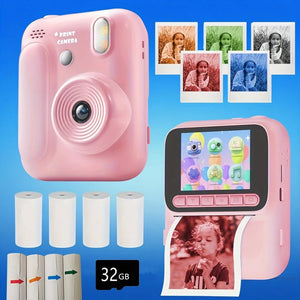 Kids Color Printing Instant Camera 32GB 1080P Digital Photo Video Gift - stepyours.com
