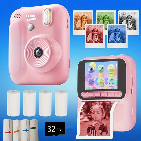 Kids Color Printing Instant Camera 32GB 1080P Digital Photo Video Gift - stepyours.com
