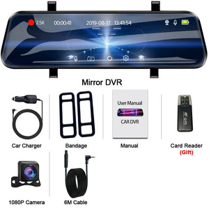 ACCEO Car DVR 10 Inch Rear View Mirror Dash Cam With WiFi 2K Front 1080P Rear - stepyours.com