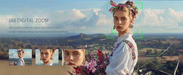 Amorus 75MP Digital Camera 5.7K Video 18x Zoom WiFi Vlog Camera - stepyours.com