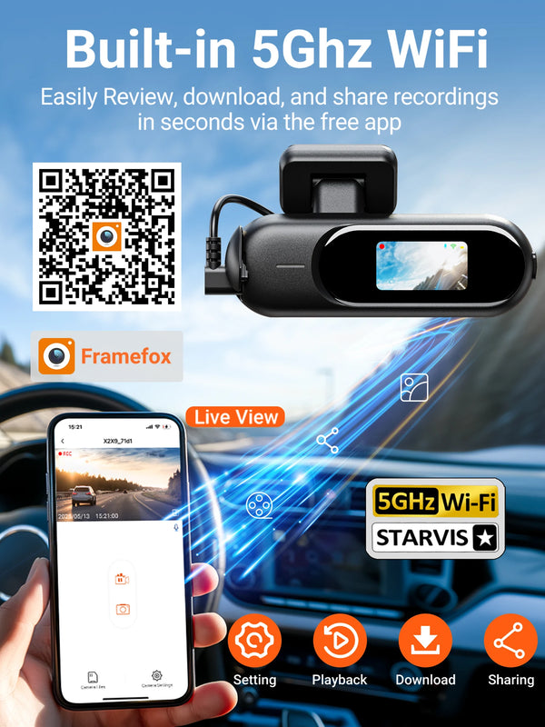 4K Front And Rear Dual Lens Dash Cam With HDR Night Vision WiFi Parking - stepyours.com