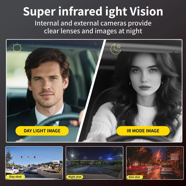 3 Channel Car Dash Camera 1080P Front Rear Cabin Night Vision - stepyours.com