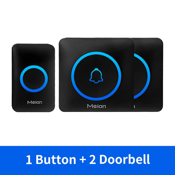 Meian Smart Home Doorbell Wireless Security Doorbell IP65 Waterproof Outdoor Door Bell 60 Songs 5 Volume Adjustable Chime Kit by stepyours.com