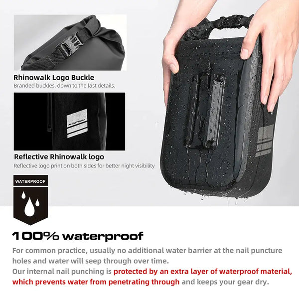 Rhinowalk Bike Front Fork Bag Waterproof 4L-6L Pack Quick Release For MTB Road Bike Scooter Cycling Shoulder Bag Storage Bag