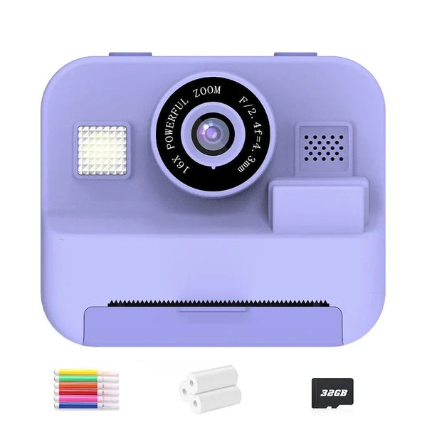 Educational Thermal Instant Print Camera 32GB Card 1080P For Kids Learning - stepyours.com