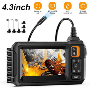Industrial Endoscope Camera 4.3 Inch IPS Screen 1080P IP67 Waterproof Borescope - stepyours.com
